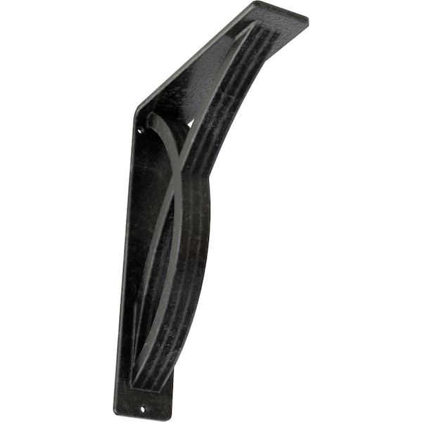 Ekena Millwork Miller Wrought Iron Bracket, (Triple center brace), Antiqued Silver 2"W x 7 1/2"D x 10"H BKTM02X07X10TMIASV - main